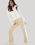 Stripe Perfect Ski Pant - Camel / White