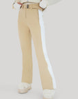 Stripe Perfect Ski Pant - Camel / White