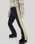 Stripe Perfect Ski Pant - Black / Camel