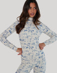 Toile de Jouy Base Layer Set - Blue