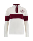 Merino Varsity Quarter Zip - Cream / Burgundy
