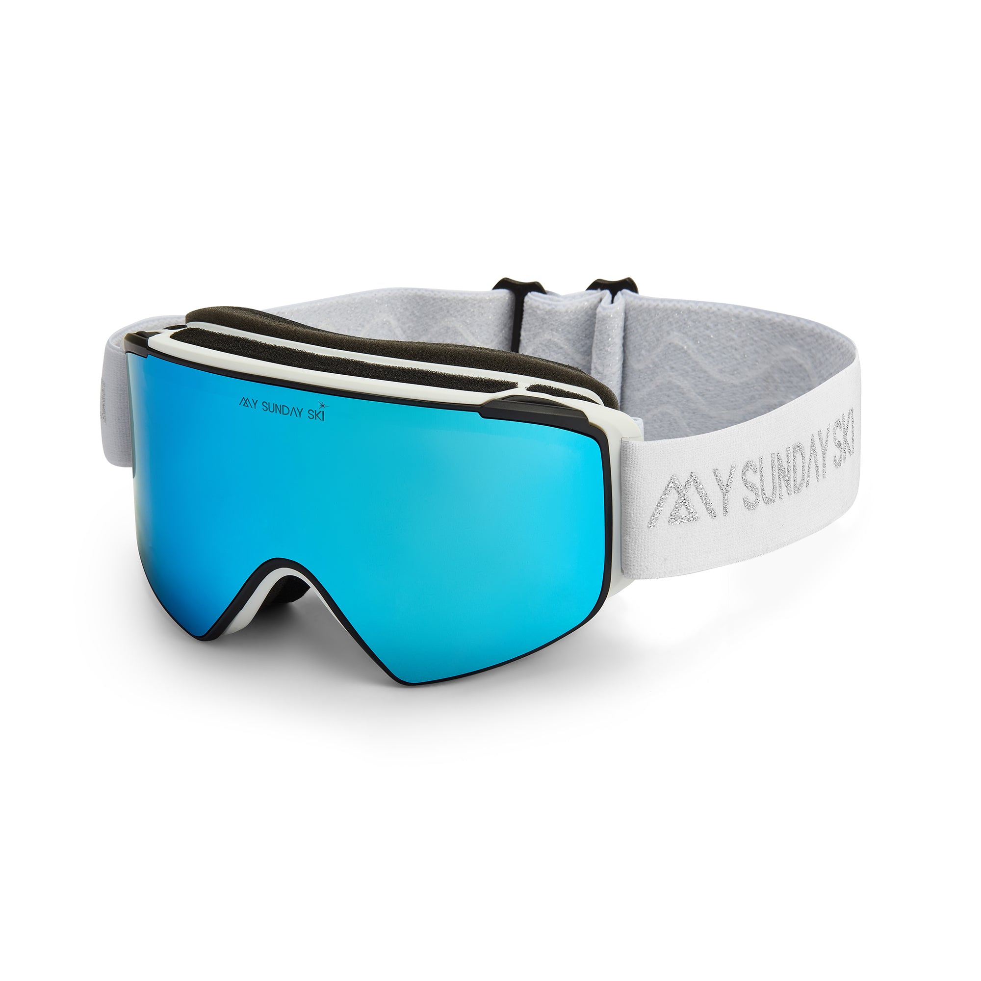 Goggles: White Strap / Gray Ice Blue Lens