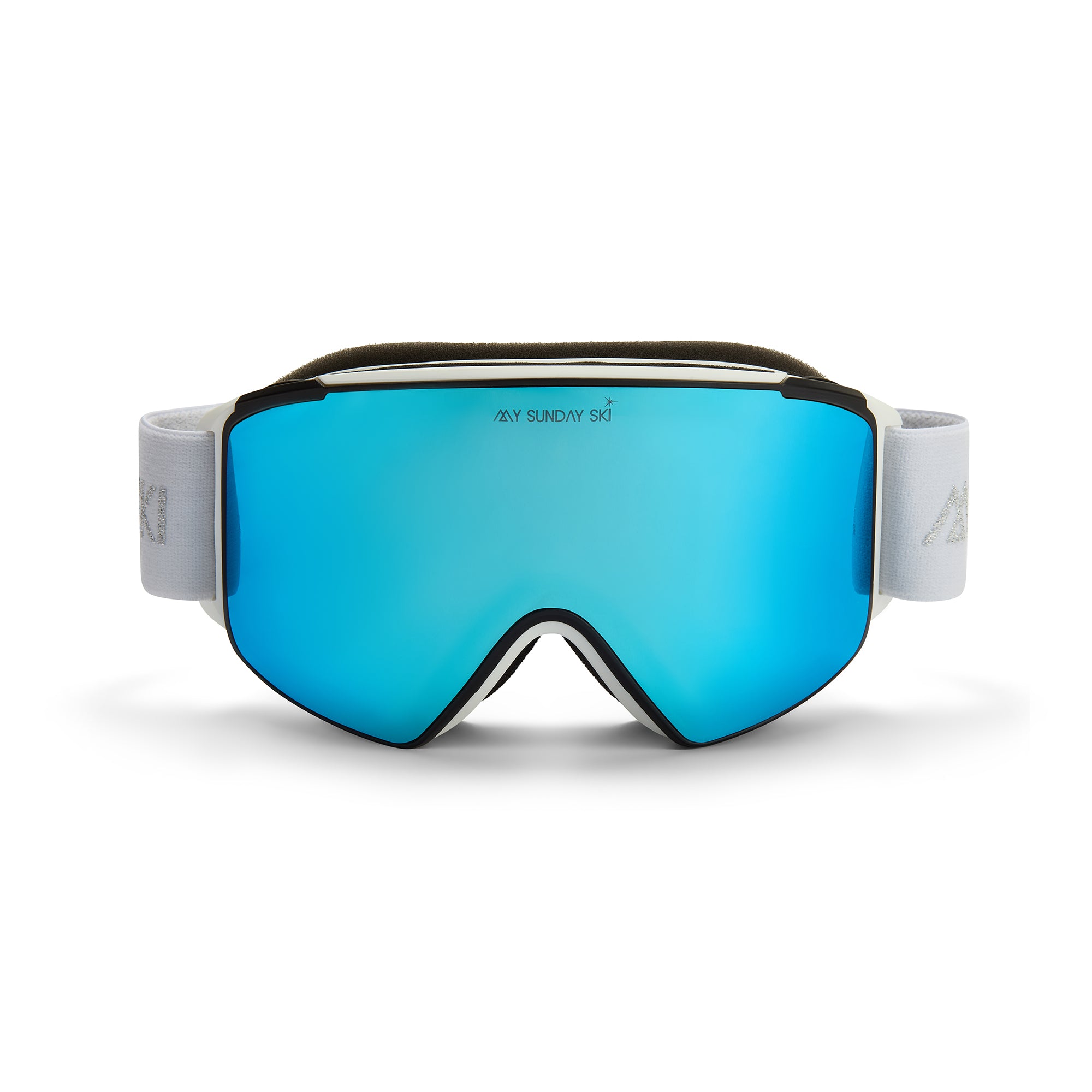 Goggles: White Strap / Gray Ice Blue Lens