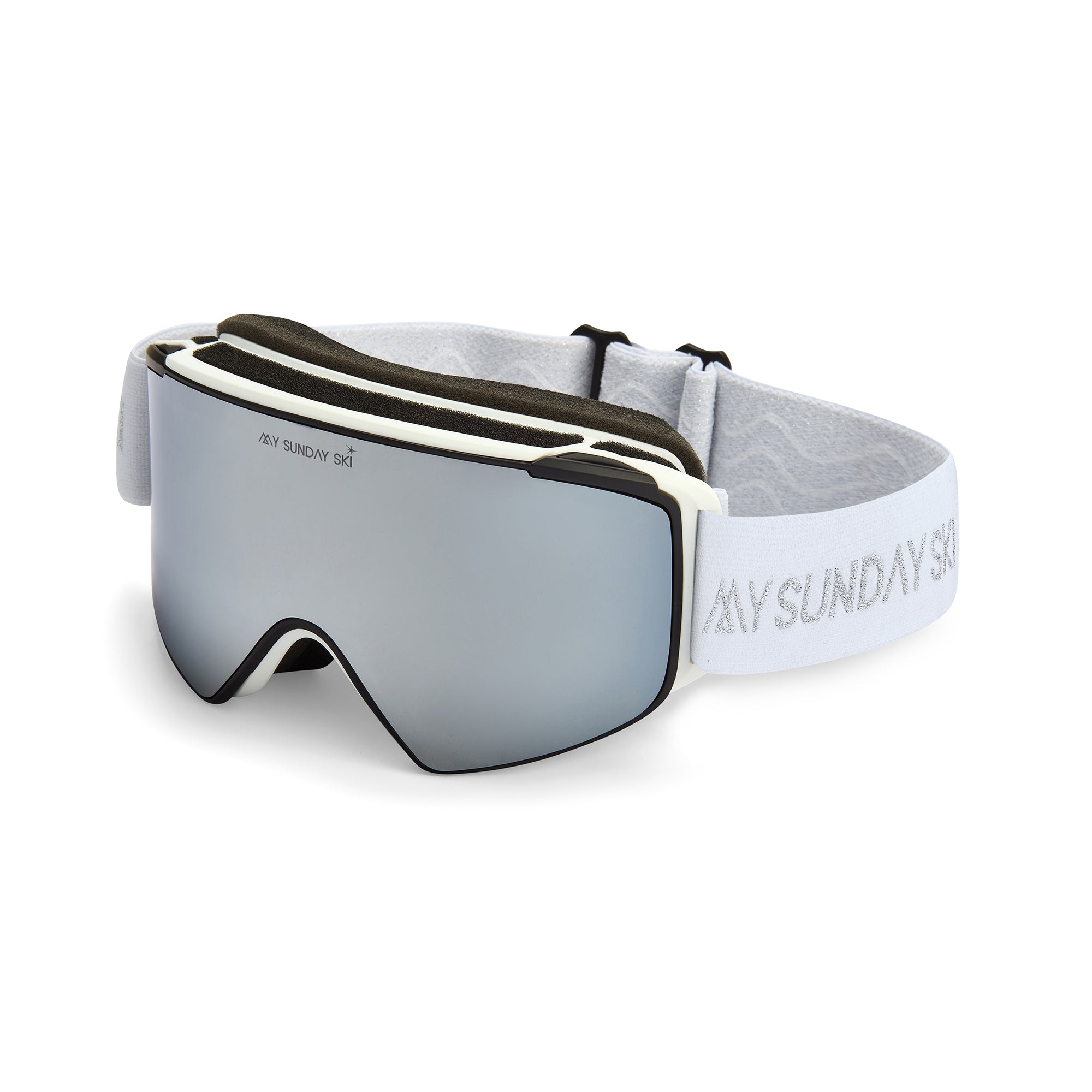 Goggles: White Strap / Gray Mirror Lens