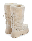 Lug Tread Shearling Snow Boots - Tall Cream