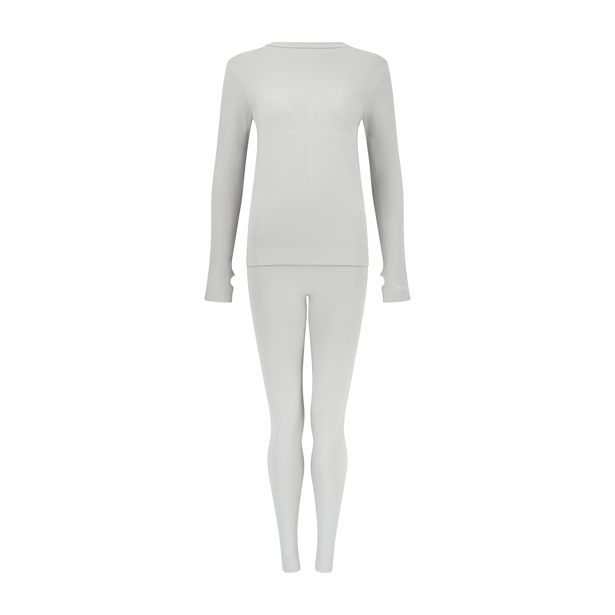Ribbed Base Layer Set - Soft Grey