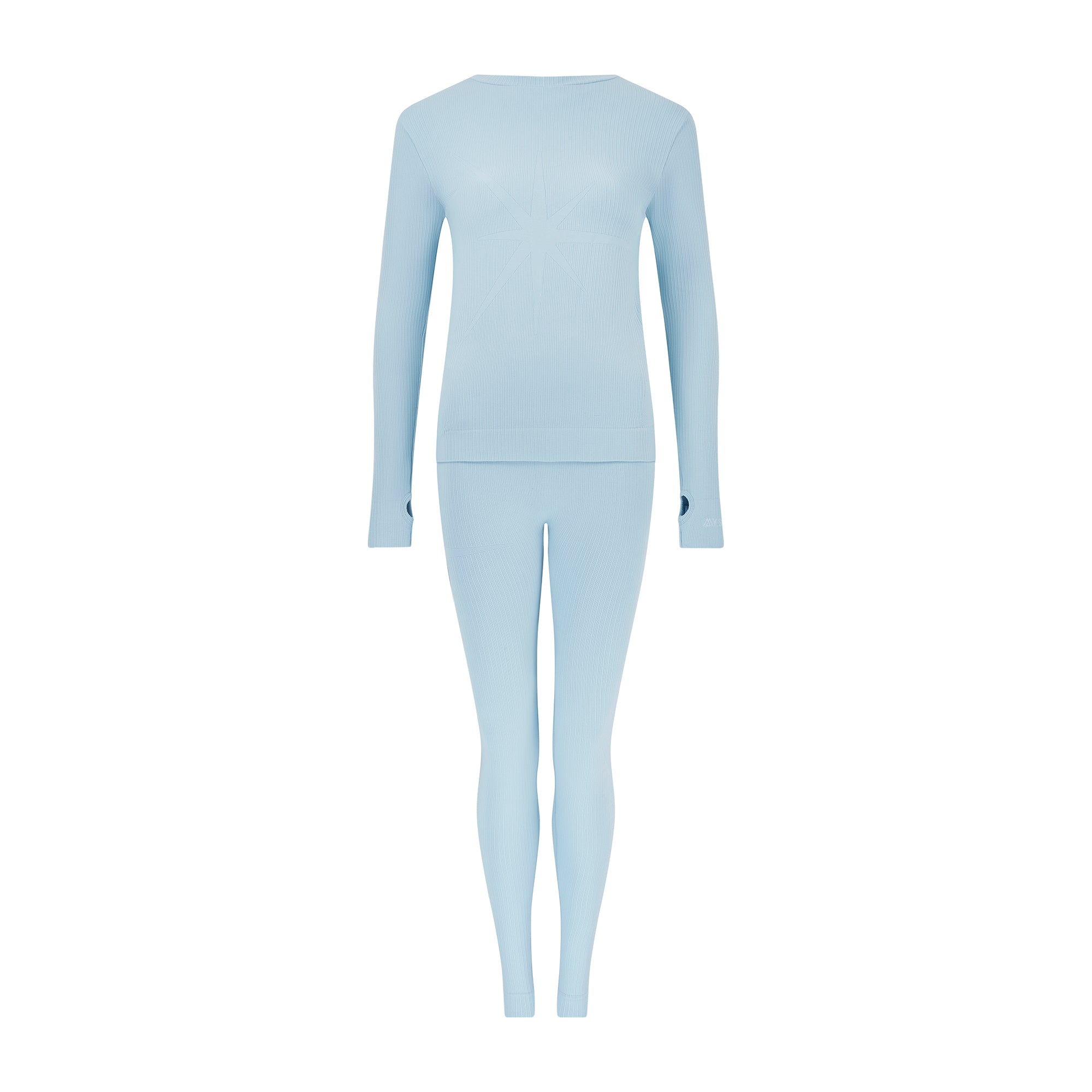 Ribbed Base Layer Set - Sky Blue