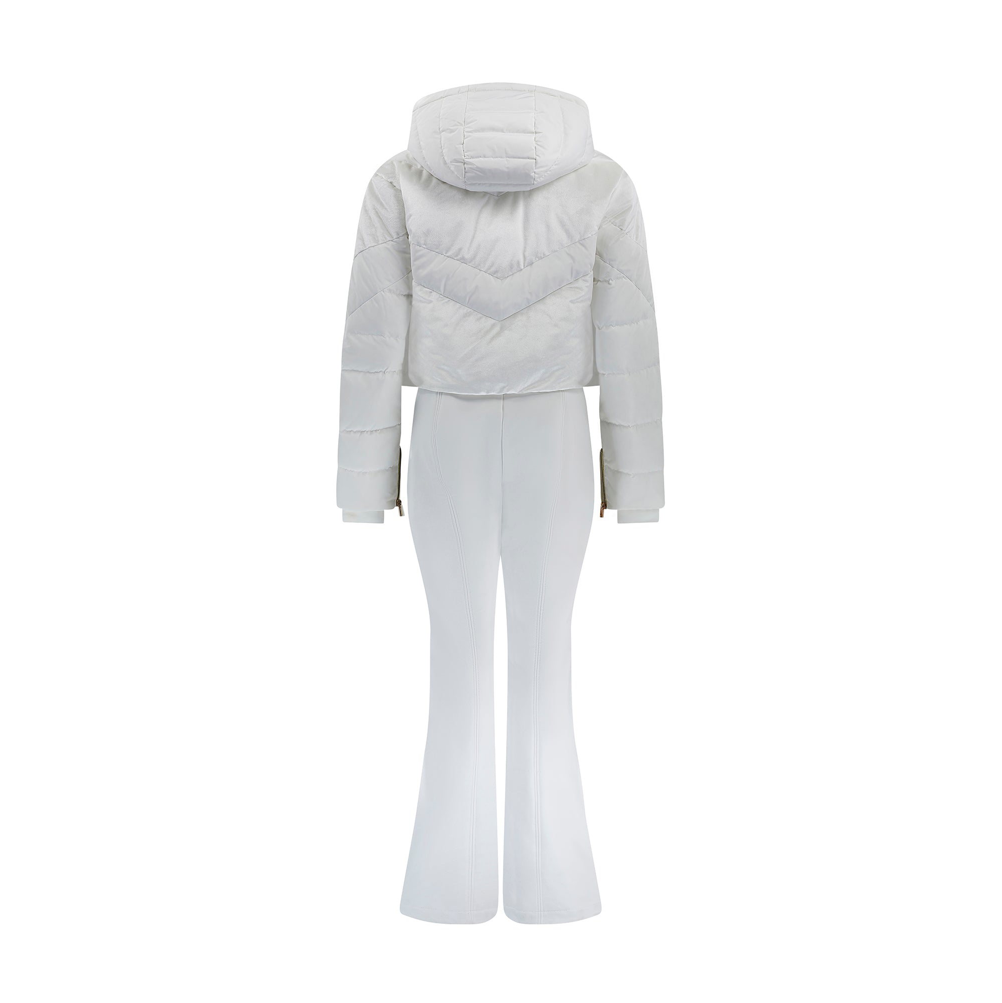 Chevron Ski Suit - White Velvet