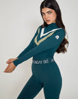 Chevron Base Layer Set - Forest Green