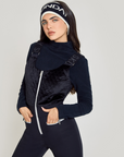 Quilted Velvet Ski Overall - Noir