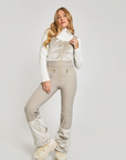 Quilted Velvet Ski Overall - Champagne