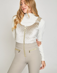 Quilted Velvet Ski Overall - Champagne
