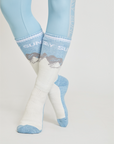 Merino Blend Performance Ski Sock - Sky Blue