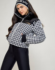 Cropped Bomber Ski Jacket – Houndstooth