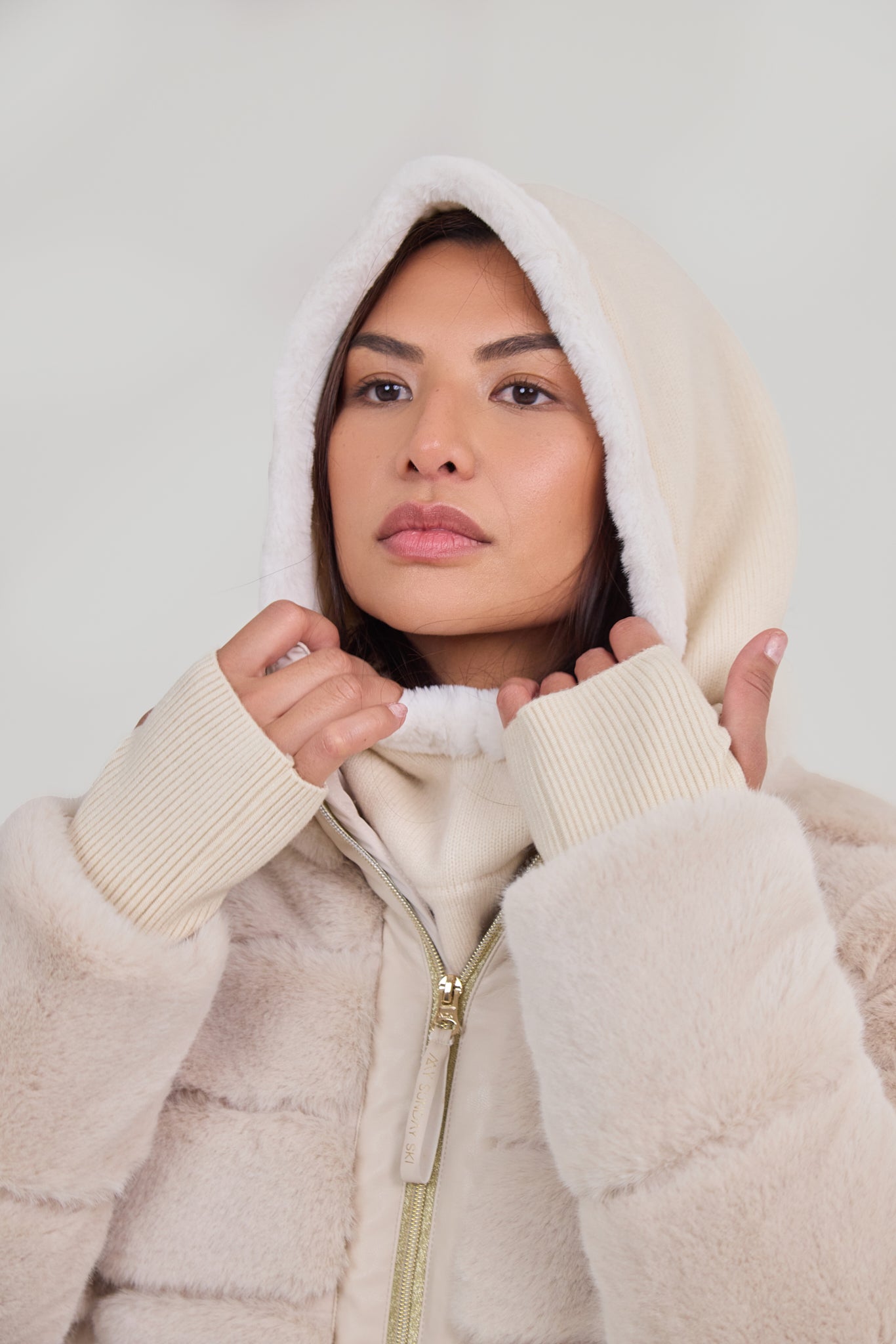 Ski Hood / Snood - Cream