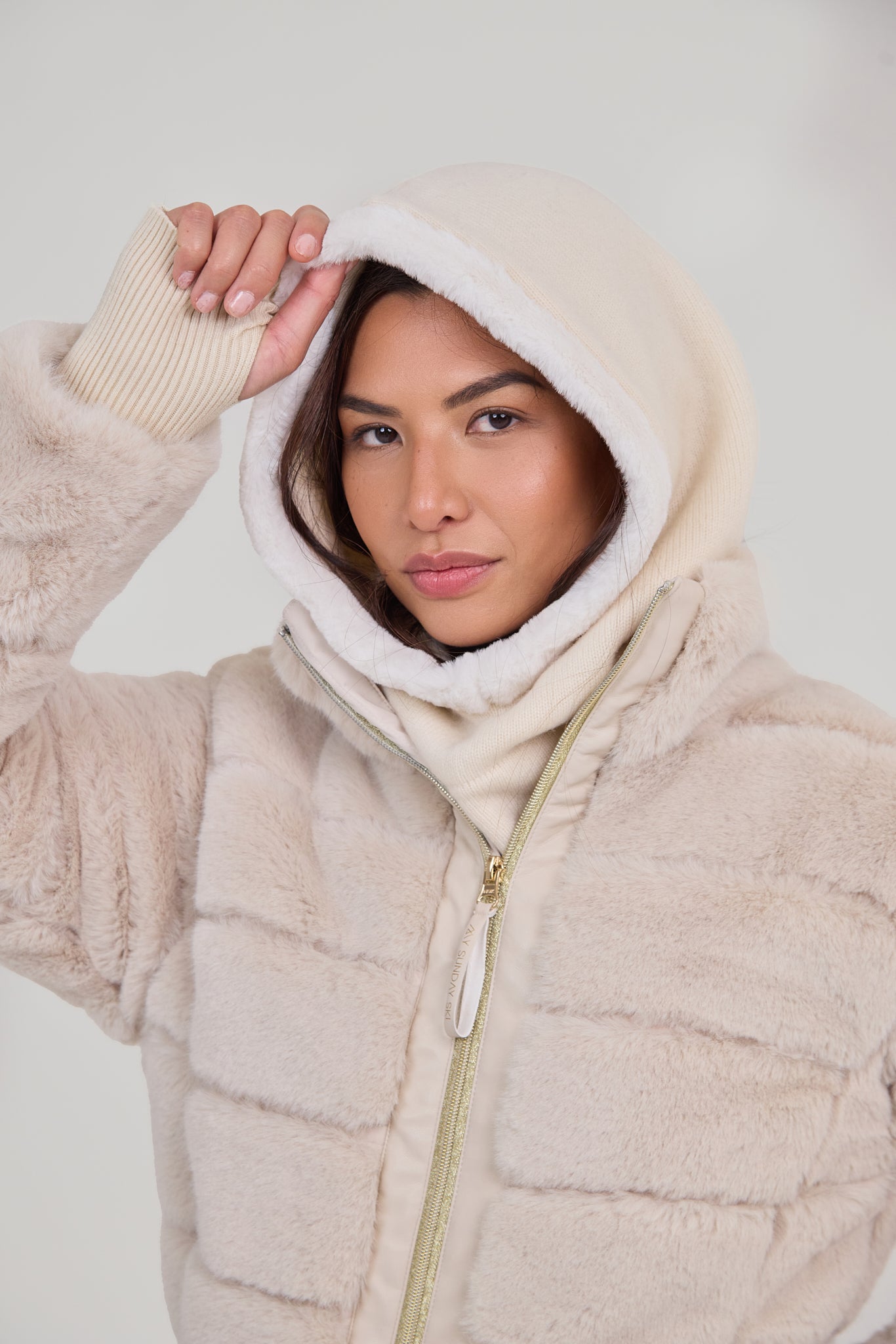 Ski Hood / Snood - Cream