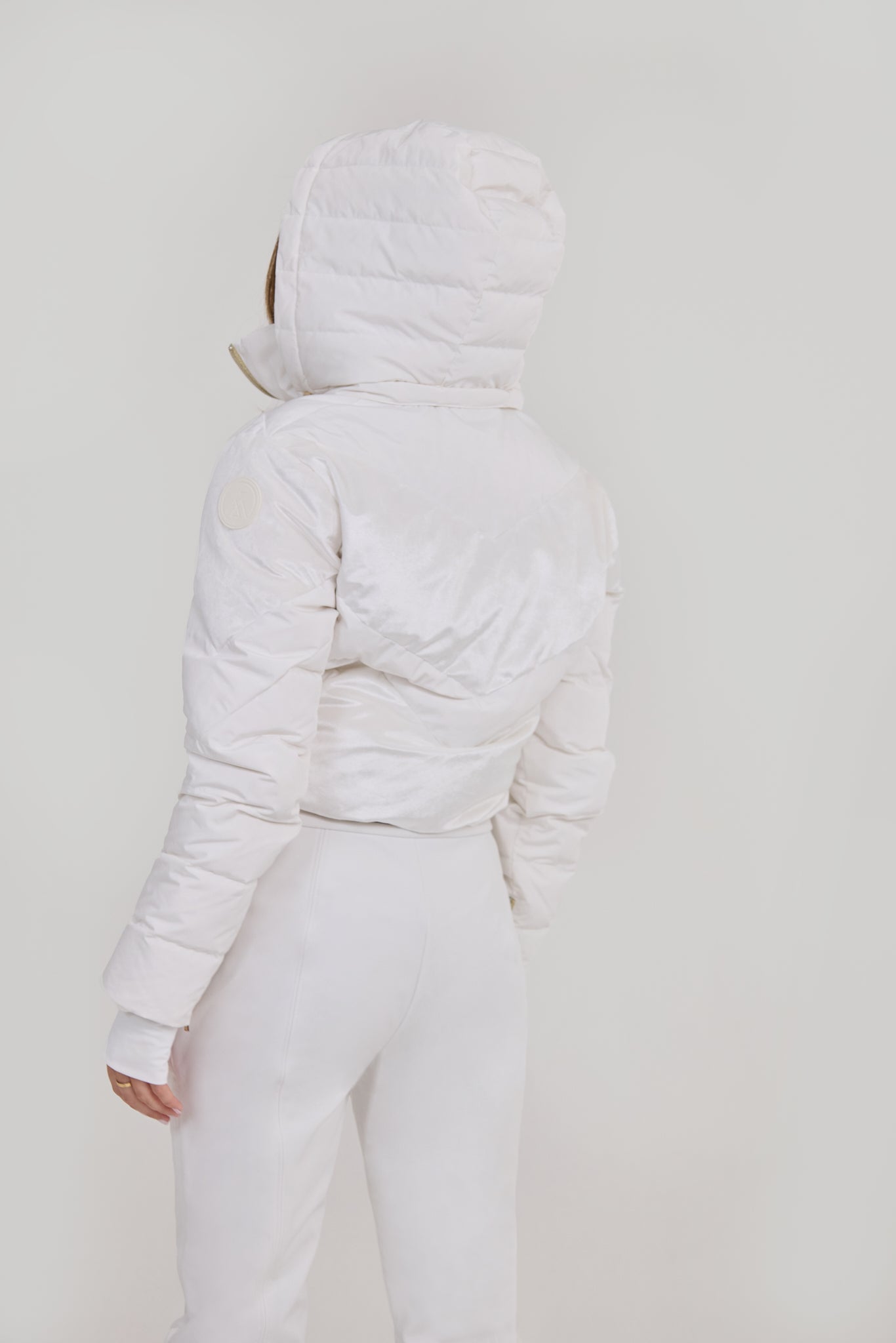 Chevron Ski Suit - White Velvet