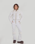 Chevron Ski Suit - White Velvet