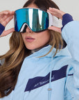 Goggles: White Strap / Gray Ice Blue Lens