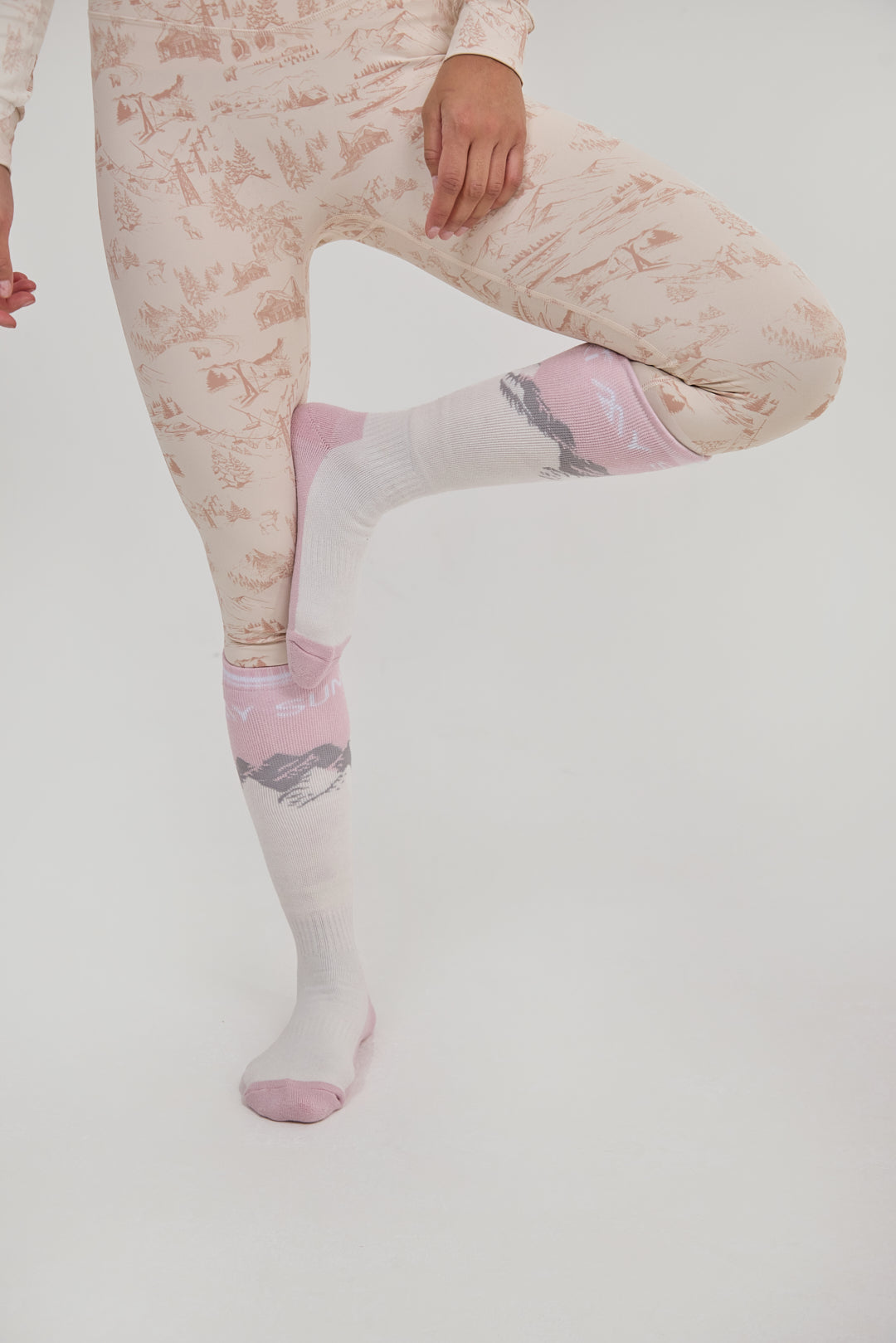 Merino Blend Performance Ski Sock - Pink