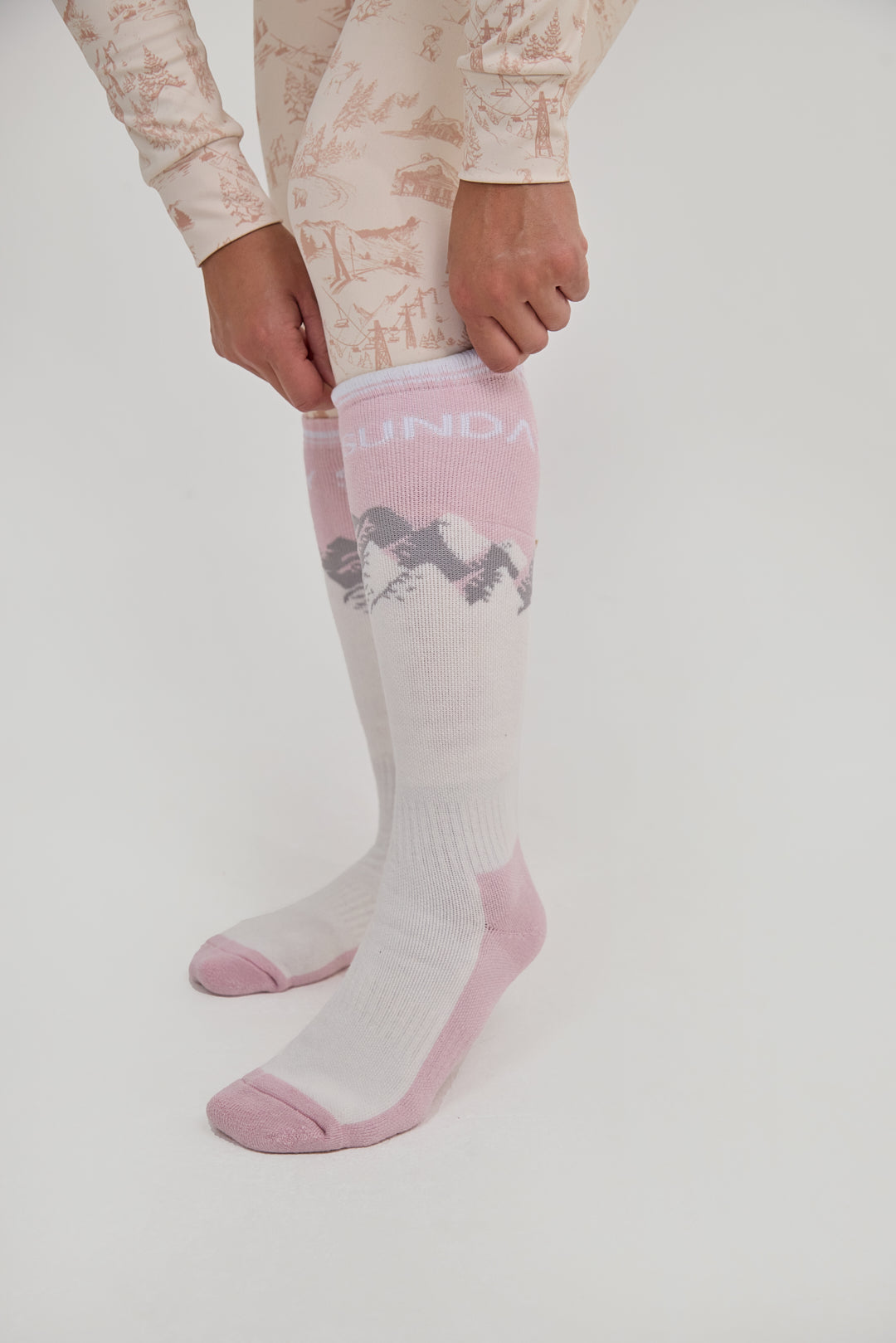 Merino Blend Performance Ski Sock - Pink