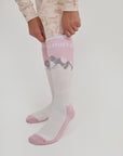Merino Blend Performance Ski Sock - Pink