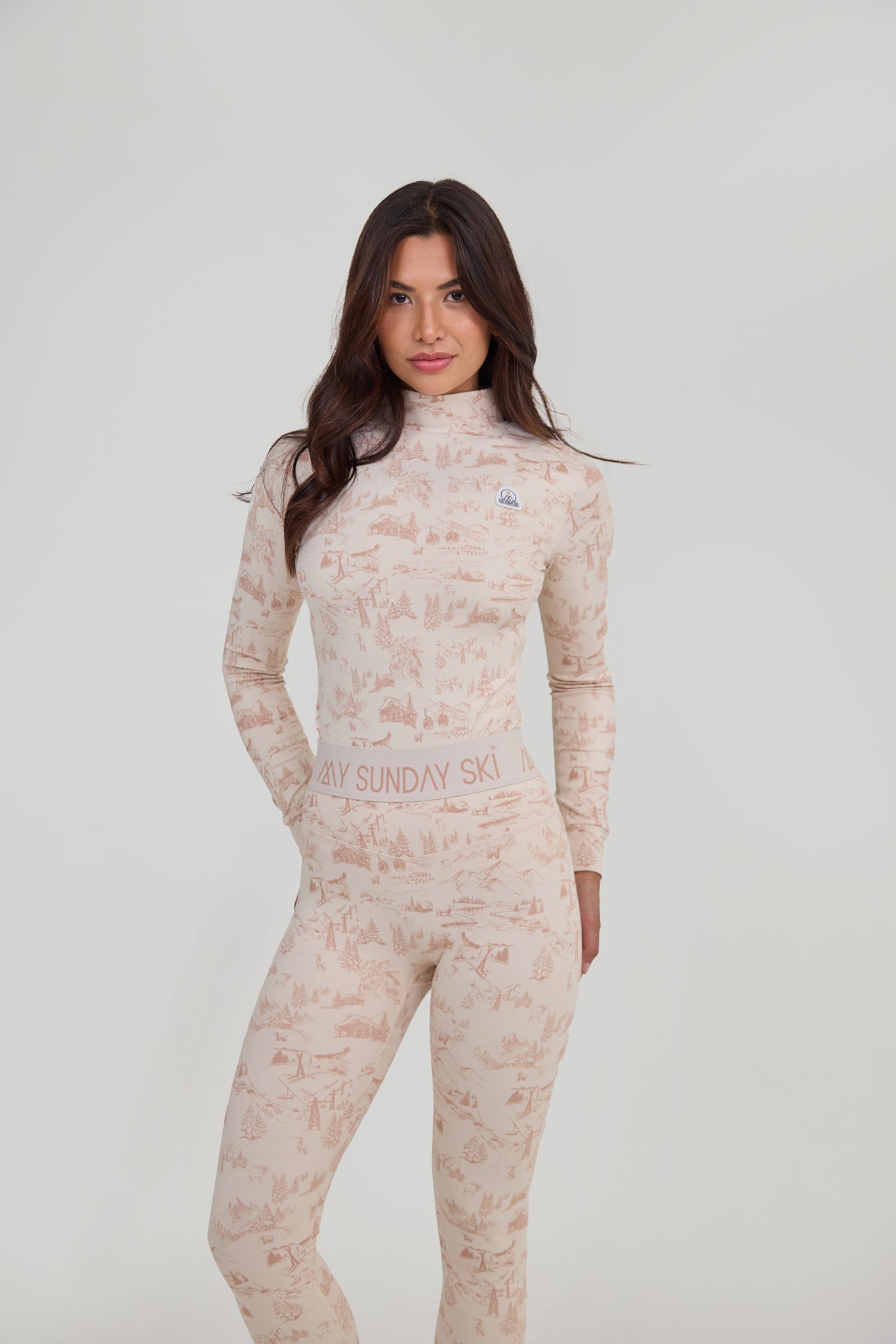 Toile de Jouy Base Layer Set - Petal Pink