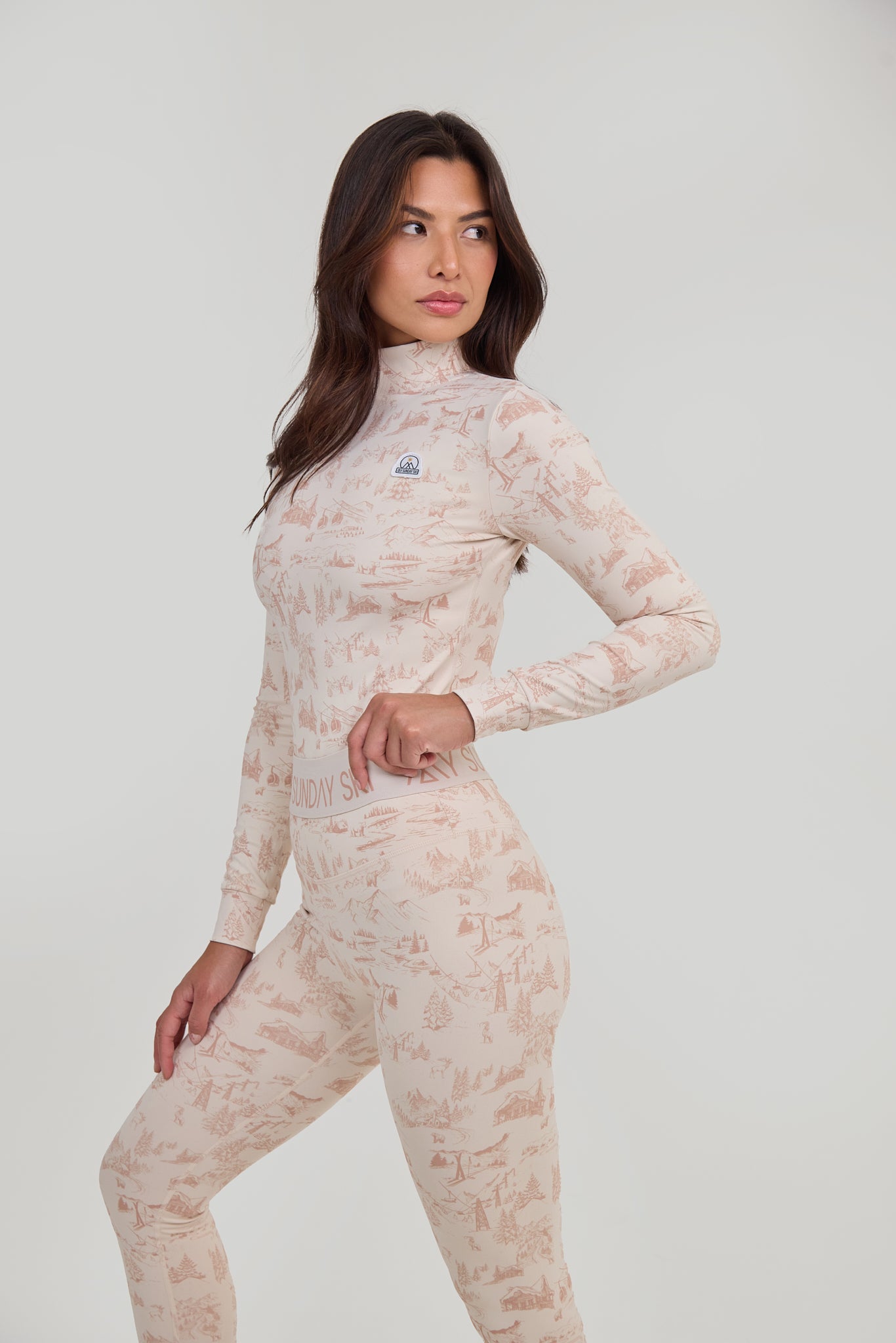 Toile de Jouy Base Layer Set - Petal Pink