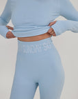 Ribbed Base Layer Set - Sky Blue