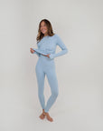 Ribbed Base Layer Set - Sky Blue