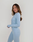 Ribbed Base Layer Set - Sky Blue