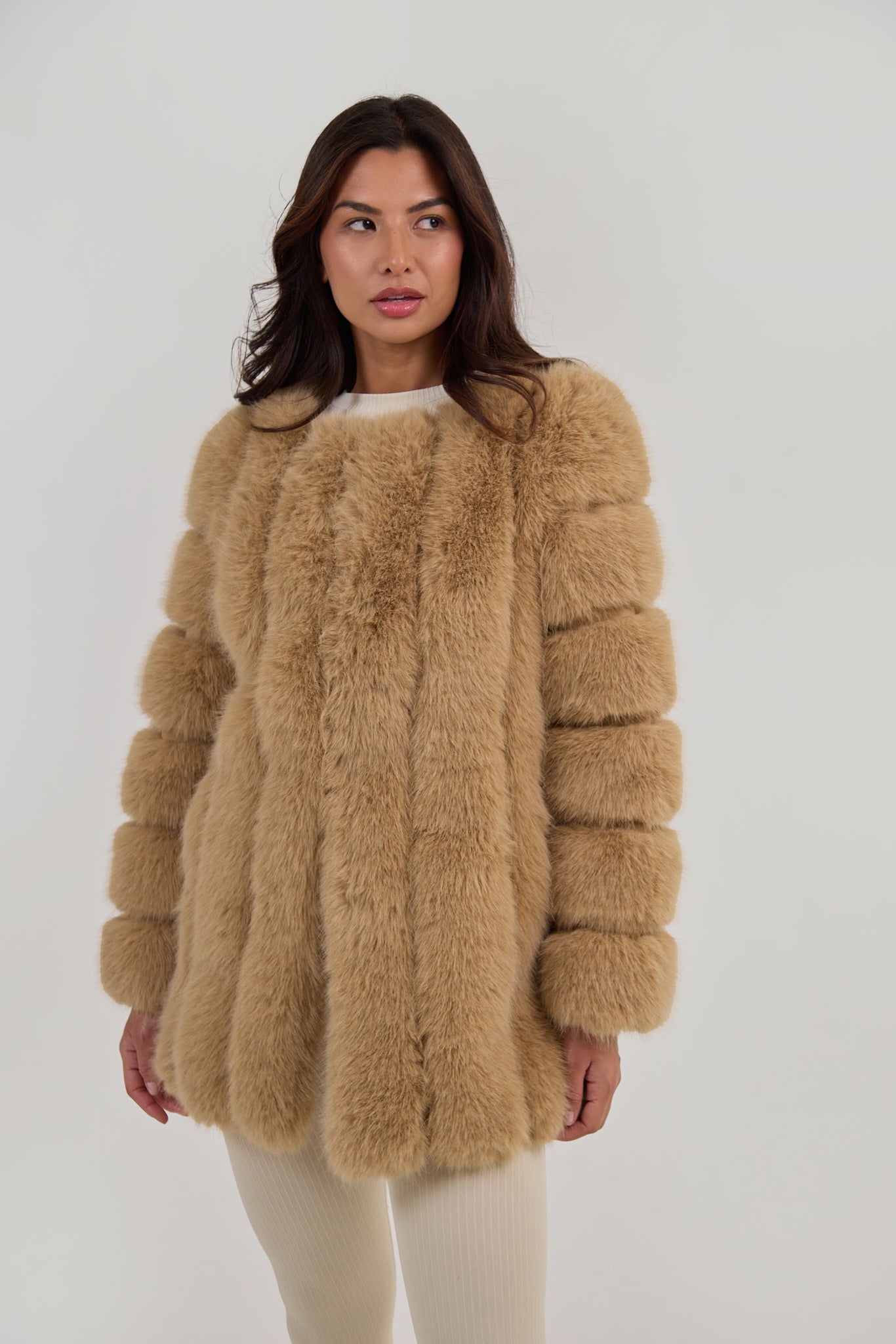 Faux Fox Fur Coat