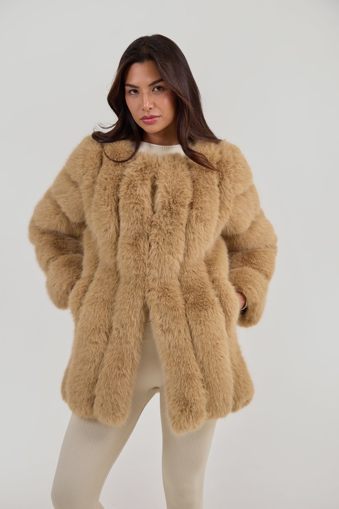 Faux Fox Fur Coat