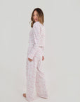Pointelle Toile Pyjama Set - White / Pink