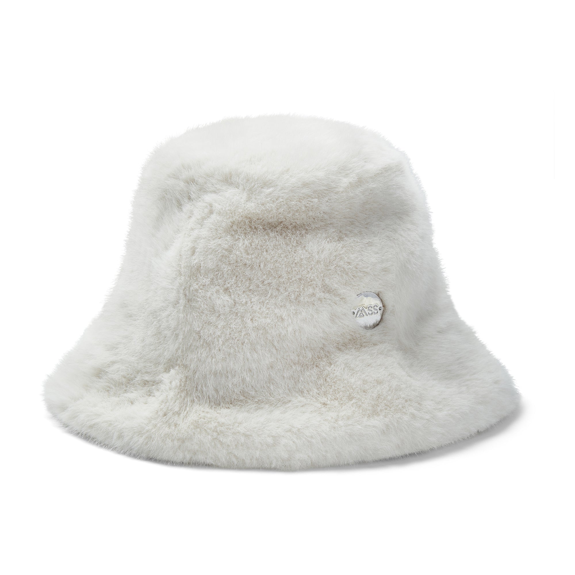 Mink Faux Fur Bucket Hat - White