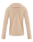 Ribbed Zip Up Mid Layer - Camel