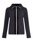 Ribbed Zip Up Mid Layer - Black