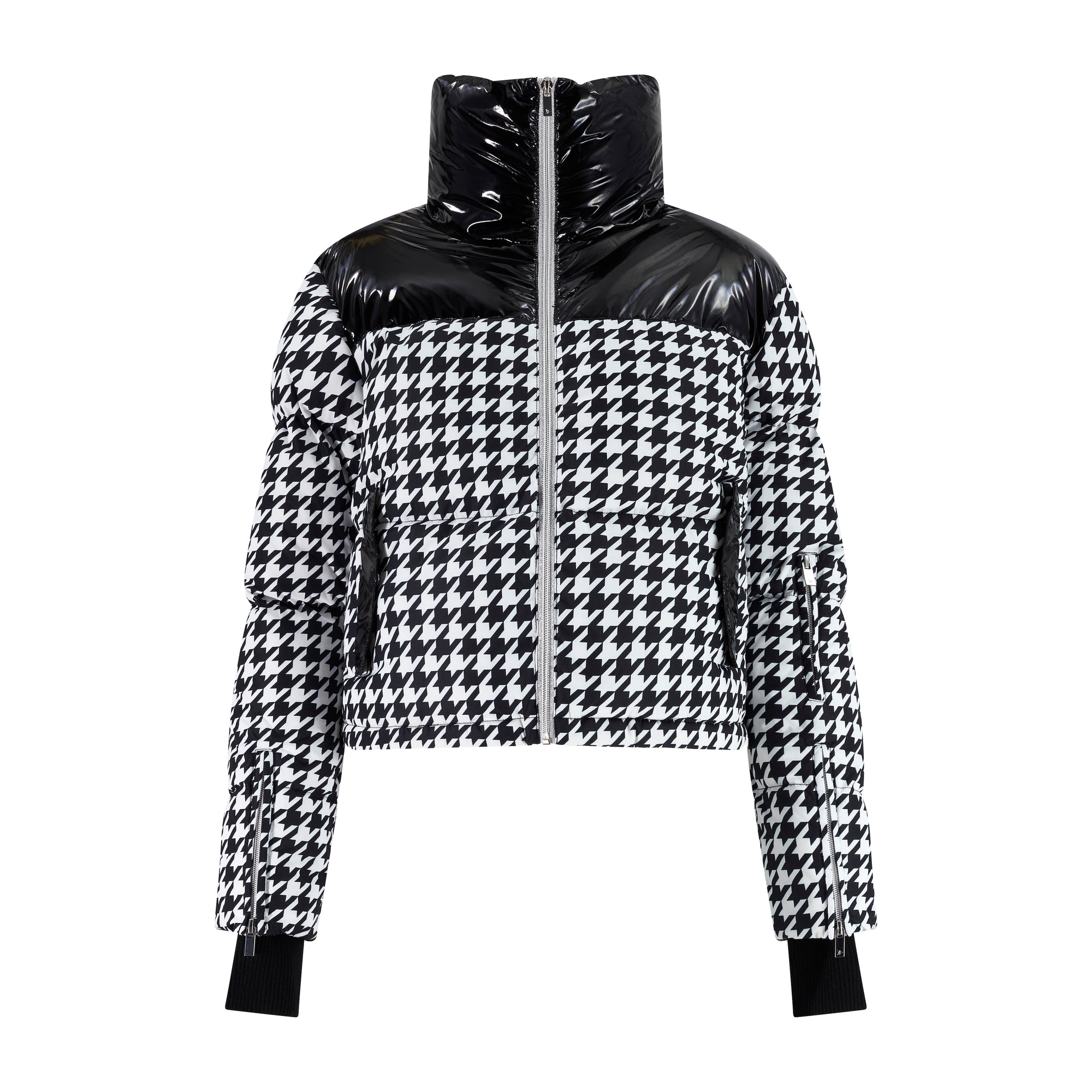 Cropped Bomber Ski Jacket – Houndstooth