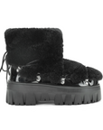 Lug Tread Shearling Snow Boots - Short Black