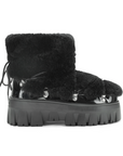 Lug Tread Shearling Snow Boots - Black