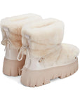 Lug Tread Shearling Snow Boots - Cream