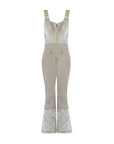 Quilted Velvet Ski Overall - Champagne