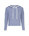Rib Trim Cashmere Hoodie - Ice Grey / White