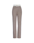 Wide Leg Cashmere Pants - Oat / White