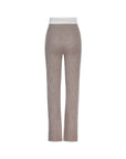 Wide Leg Cashmere Pants - Oat / White