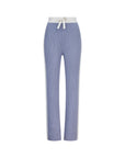 Wide Leg Cashmere Pants - Ice Grey / White