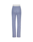 Wide Leg Cashmere Pants - Ice Grey / White