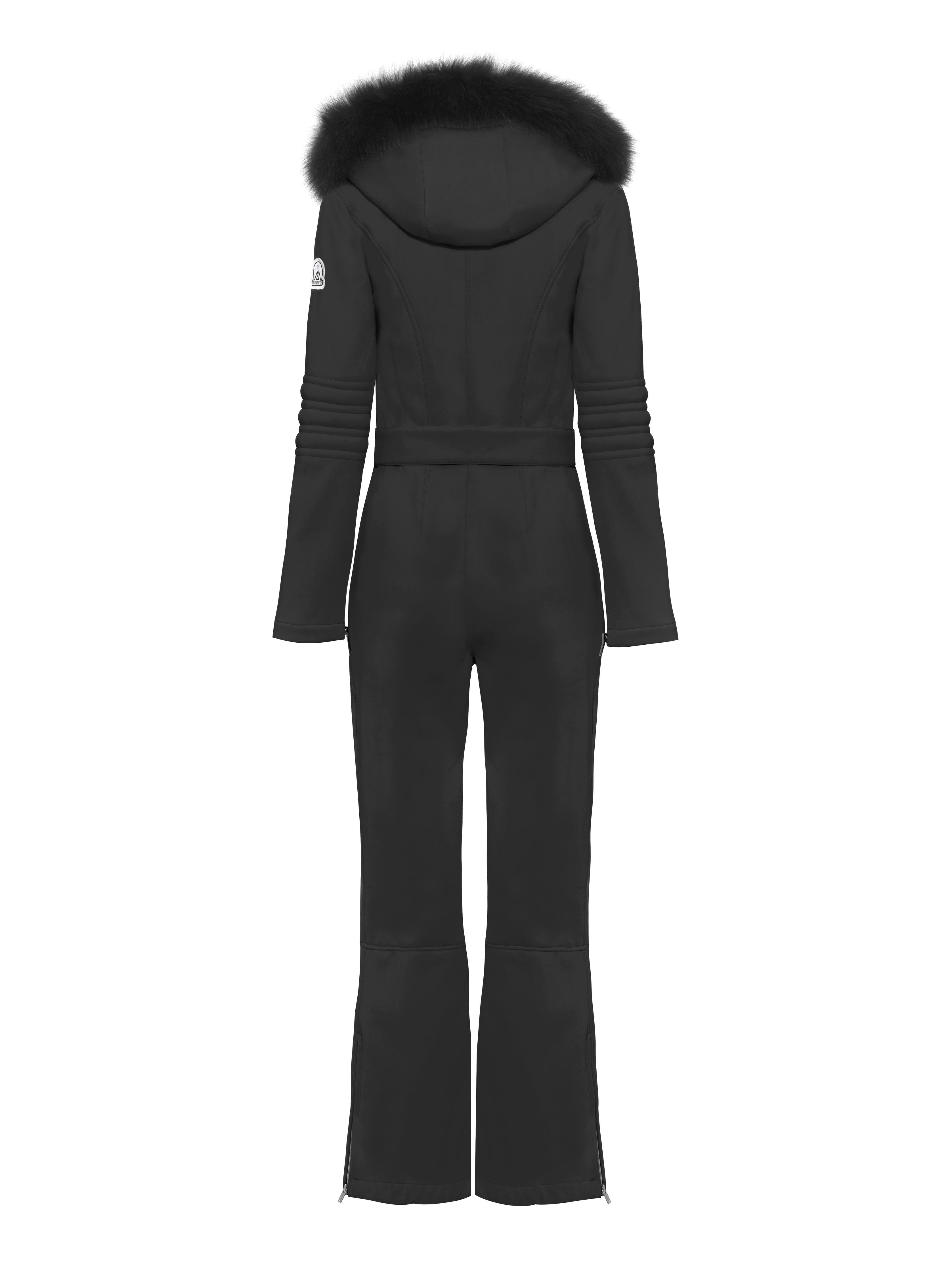 Ski suit with fur hood cheap