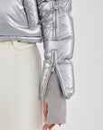 Cropped Bomber Ski Jacket – Moonlight Grey