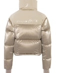 Cropped Bomber Ski Jacket – Champagne Shimmer